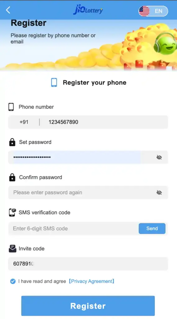 Jio lottery register